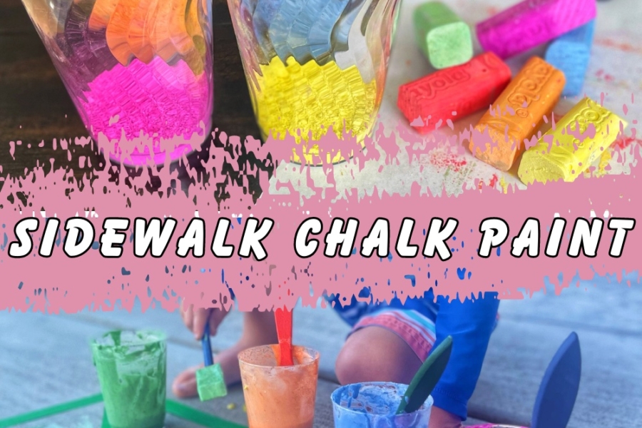 If you're looking for an inexpensive recycled art art project, you have to try this sidewalk chalk paint! It's super easy to make. The kids will enjoy helping make it!