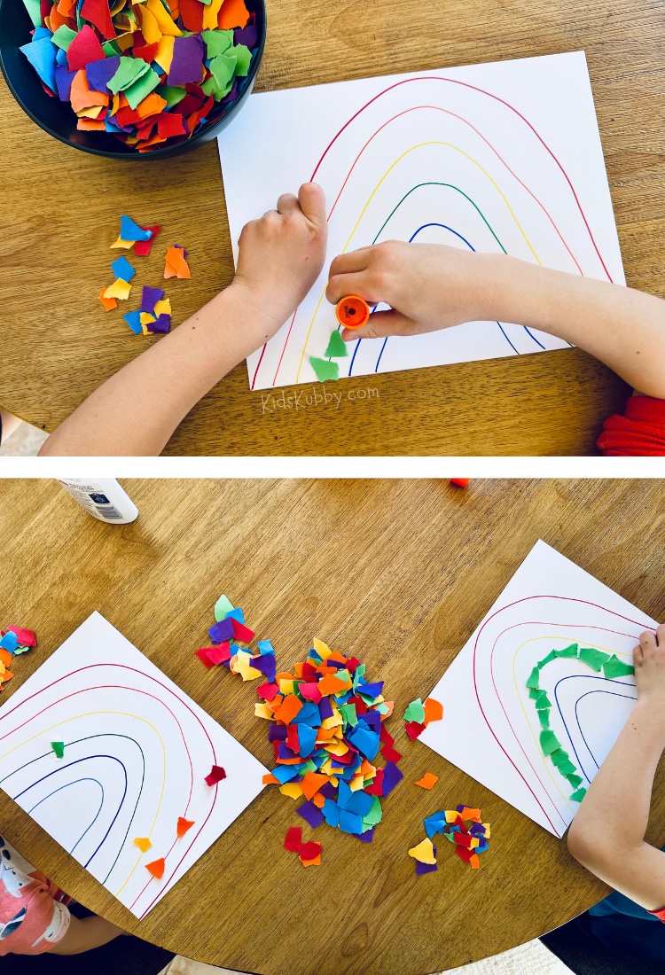 Construction Paper Rainbow Craft - Kids Kubby