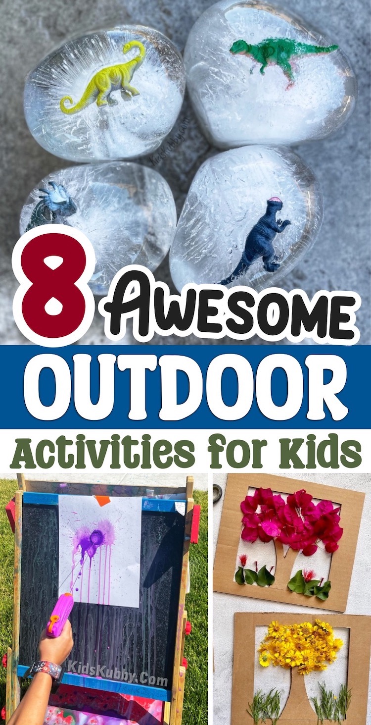 Let's encourage our kids to stay off screens this summer and get outside! I've rounded up a list of my favorite outdoor activities for kids. These are all ideas that my kids have requested to do over and over again, and they keep them busy for hours while sparking creativity and imagination. It's not easy taking kids away from their beloved television or iPhone screens, but with these fun and easy outdoor crafts, art activities, and cold sensory play, they'll be happy to get off the couch! 