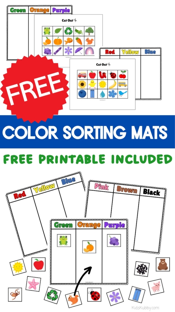 Color Sorting Mats Free Printables Kids Kubby