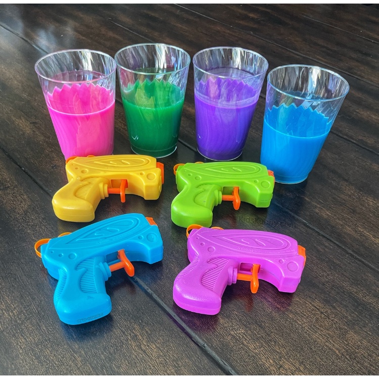 Are you searching for an exciting summer art activity that will captivate your kids' imagination? Look no further! Water gun painting - a easy DIY craft that guarantees a fun filled experience with fun bright colorful washable paint.