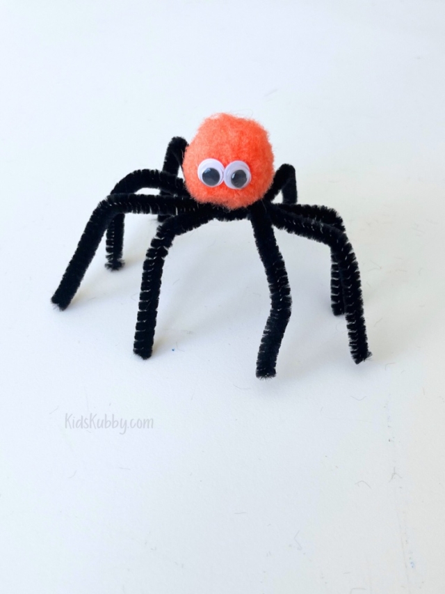 DIY Spider Craft Pipe Cleaners, Pom Poms, and Googly Eyes