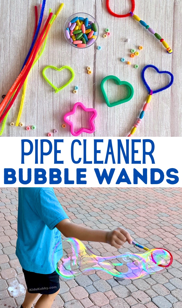 Bubble blowing recipe and bubble wand making activity - preschool play ideas