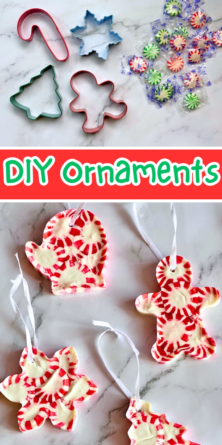 How adorable are these simple to make peppermint candies? With a few simple ingredients including peppermint candies and cookie cutters you can make the best homemade candy ornaments ever. The is the best Christmas activity for kids this holiday season. 
