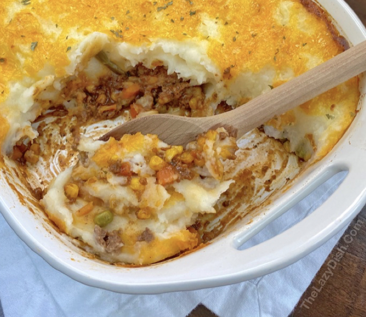 The only issue with a traditional shepherd’s pie is that they usually require 10+ ingredients and a lot of prep. Because my family enjoys this dinner recipe so much, I came up with a way to make it quick and easy with just 6 ingredients, and my husband said it was the best he's ever had! Simply mix together ground beef with frozen veggies, tomato soup and beef stew mix. Place the mixture onto the bottom of a casserole dish, top with store-bought mashed potatoes and cheese. Bake and you're done!