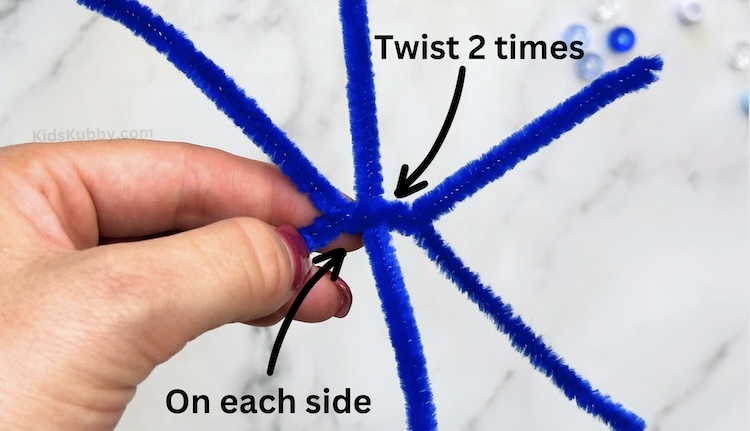 DIY Snowflake Decorations with Pipe Cleaners and Beads