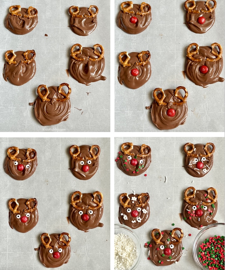 How to make the best chocolate reindeer bark ever. Simple recipe with few ingredients, this recipe is perfect for kids to make with you. Cute reindeer recipe idea for Christmas.