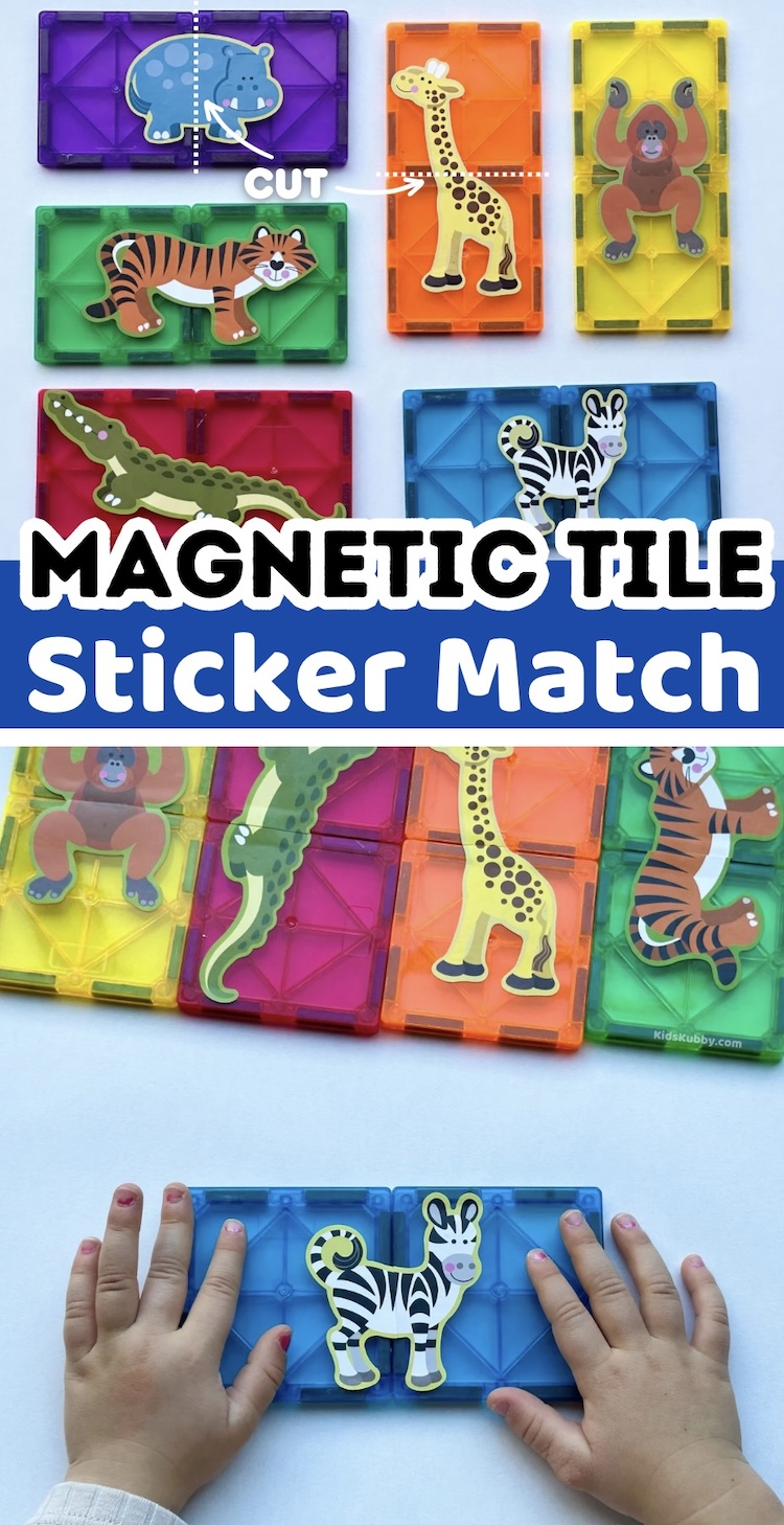 Check out this easy to make game for kids of all ages. There are so many ways to make magnetic tile puzzles to keep kids entertained, you'll wonder why you didnt think of this budget friend activity sooner. 