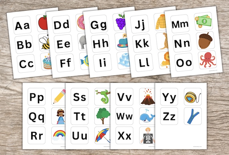 How cute is this free printable for kids? This beginning letter sounds matching game is fun to play and teaches kids pre-reading skills like letter sounds and phonics awareness. Plus, this activity is super easy and cheap to make!  