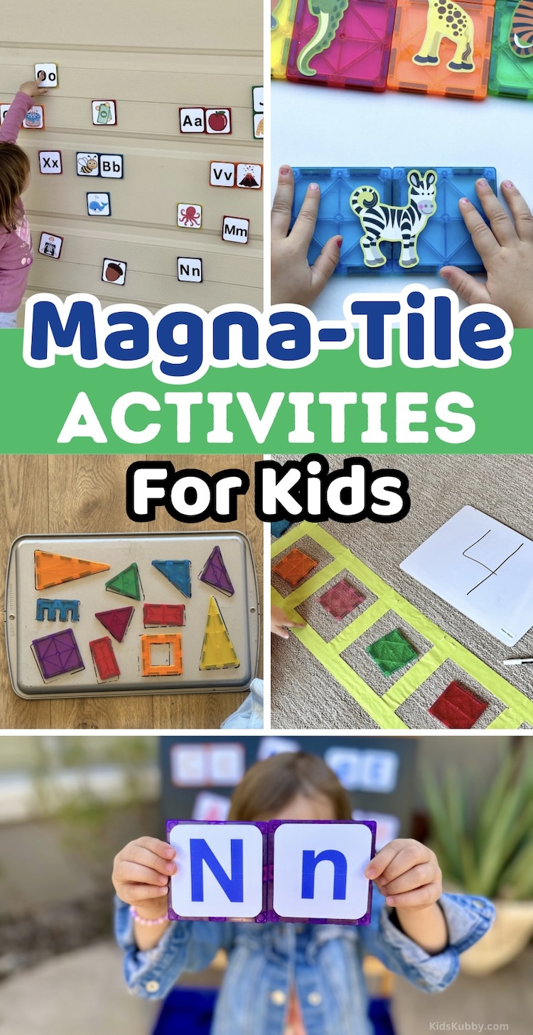 are you looking for a fun way to teach preschoolers and keep them entertained? Try making these fun magna-tile activities using free printables and material you already have at home. Each game is designed to increase letter recognition, counting, matching, and fine motor skills. Talk about the best learning games ever. 