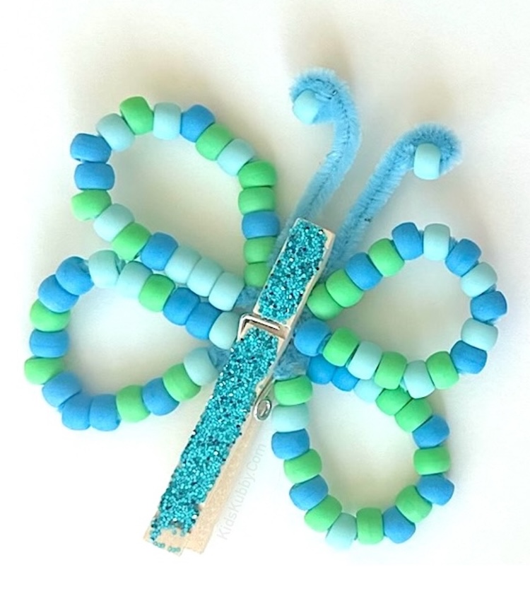 DIY Beaded Pipe Cleaner Butterfly Tutorial with Step by Step Instructions and photos. 