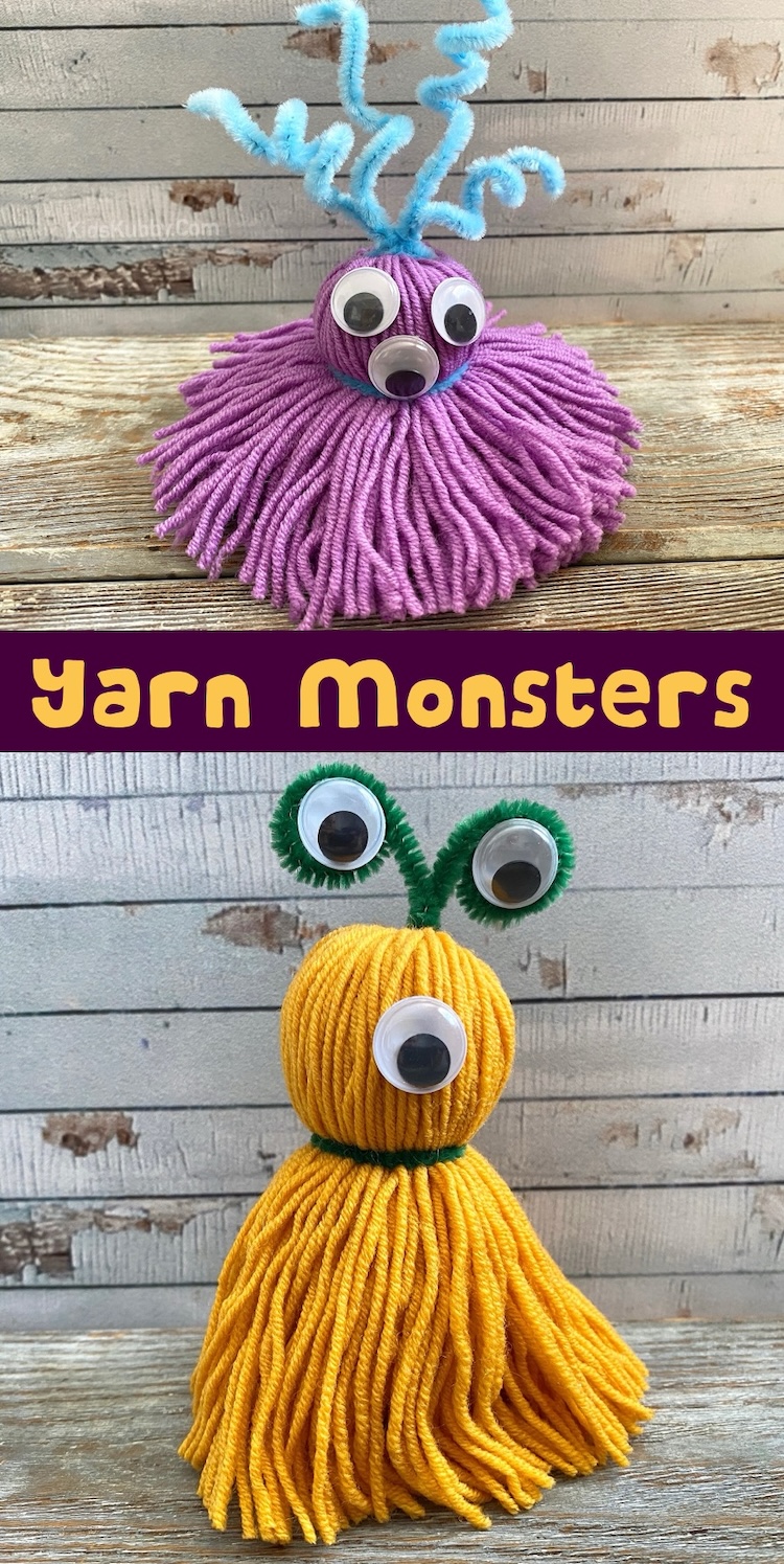 Do you have a bunch of yarn at home you need to use up? Try making these cute little DIY monsters! No skills required here, just a few basic supplies and lots of fun. This easy project is great for kids and adults of all ages. 