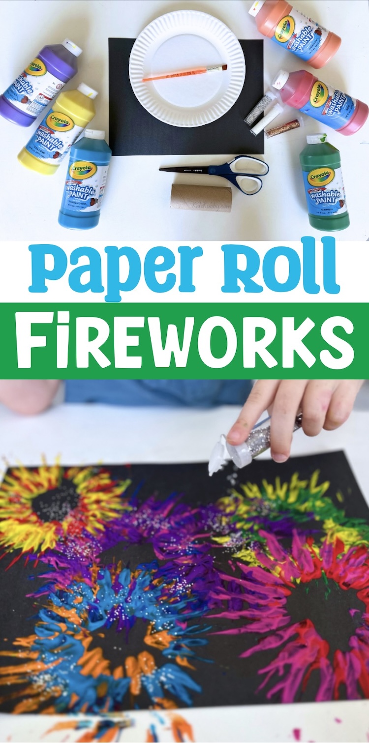Are you looking for a fun and patriotic craft for kids this summer? Paper roll fireworks are so easy to make and just look how pretty they turn out! check out the full tutorial with step by step pictures to make this easy art project for kids!