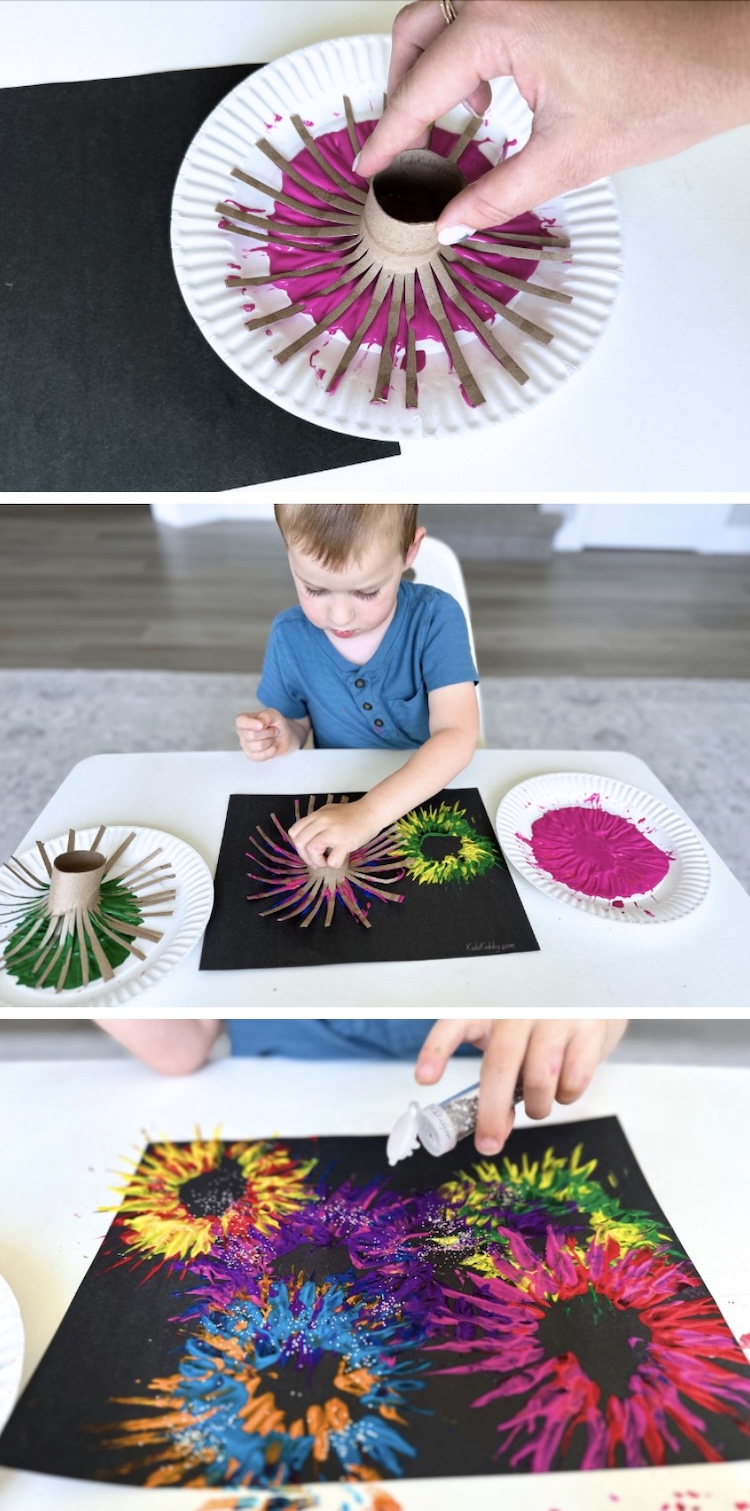 You can't even imagine how east this summer craft is! Painting fireworks with paper rolls is a fun summer art project that's perfect for kids of all ages. Here is a step by step tutorial on how to make the best 4th of July craft ever!