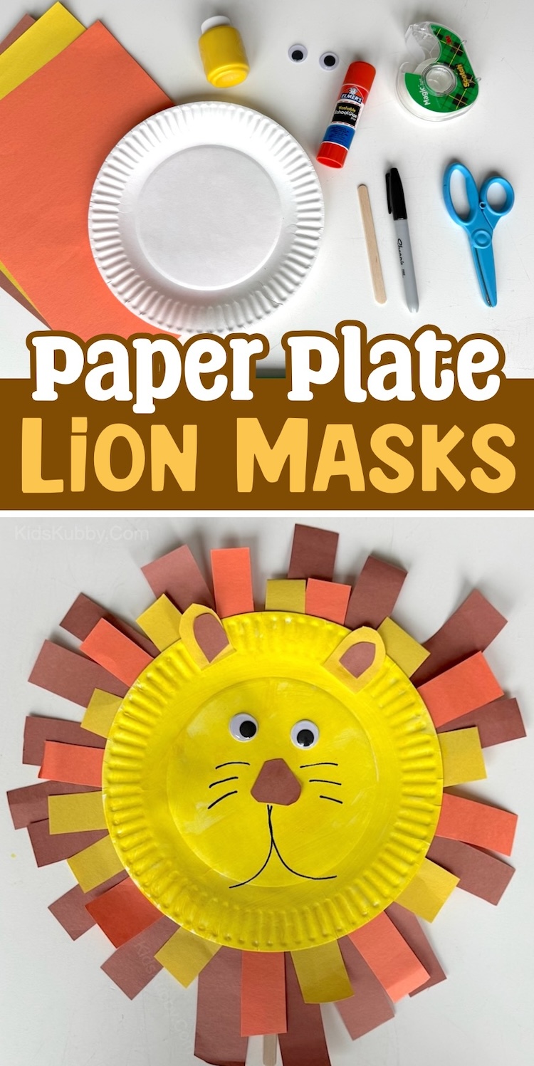 This easy paper plate craft for kids creates an awesome, colorful handheld lion mask! Just perfect for preschool and kindergarten age children with little bit of help from mom. So simple and cheap to make with paper plates, paint, and construction paper. I've included a full tutorial with lots of step by step photos. 