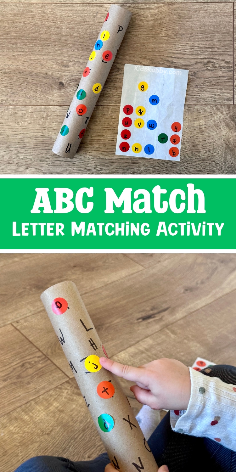How to teach kids their letters without using worksheets. A fun and cheap game for kids using recycled material and stickers. Kids will love peeling the stickers and matching upper and lower case letter. Learning through play is always a winner. 