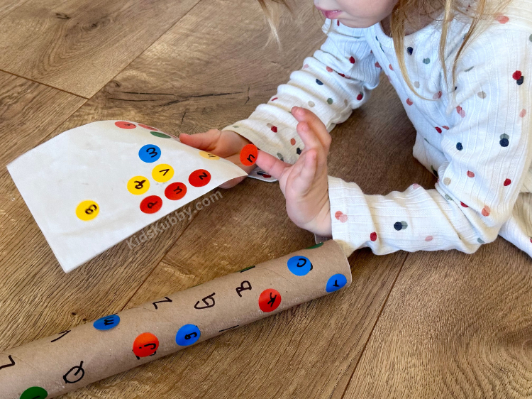 an easy way to for kids to practice fine motor skills and letter recognition. 