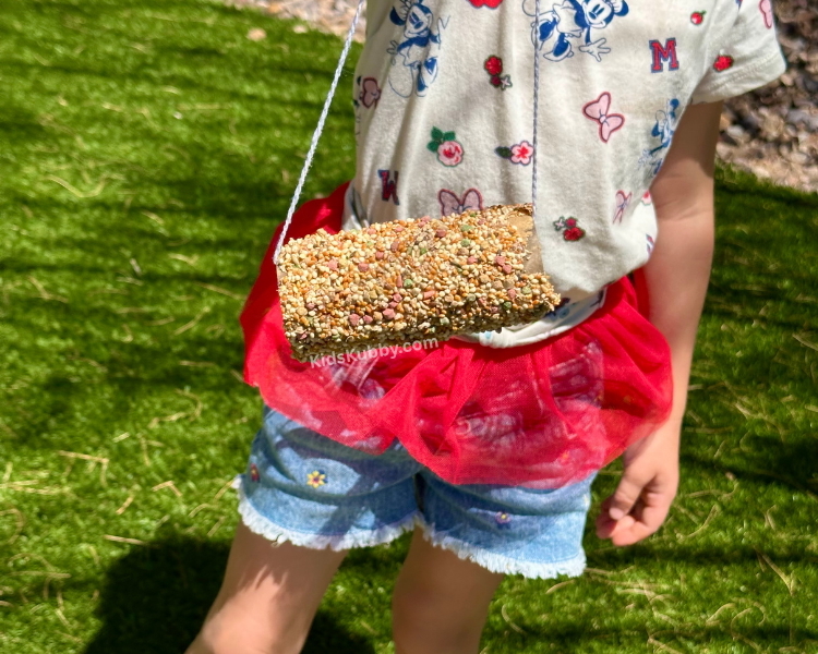 This is the best outdoor craft to make with kids in the spring and summer. Create a love of nature with these toilet paper roll bird feeders.