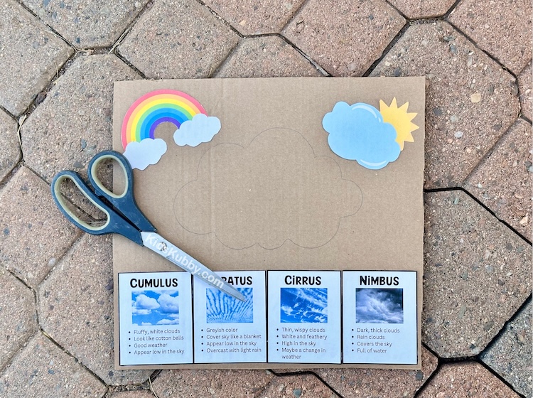 simple to make outdoor weather activity for kids. Teach kids about the weather with this handy dandy cloud spotter. 