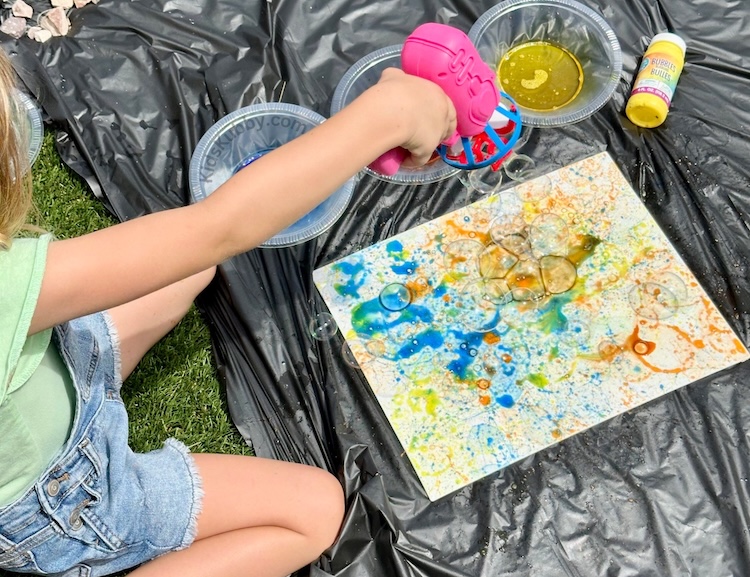 Transform your canvas with this colorful, hands-on craft! Bubble gun painting is easy, fun, and perfect for all ages. Pin this for your next art adventure!
