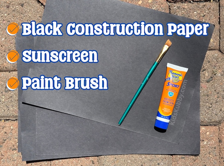 Summer Science Meets Art! Use sunscreen as paint on black construction paper for a fun, UV-activated craft. Watch the sun reveal your designs as it fades the paper. Perfect for outdoor family fun!