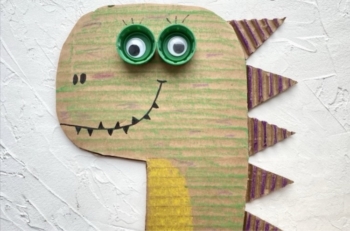 How to make cardboard dinosaurs using recycled materials you already have at home.