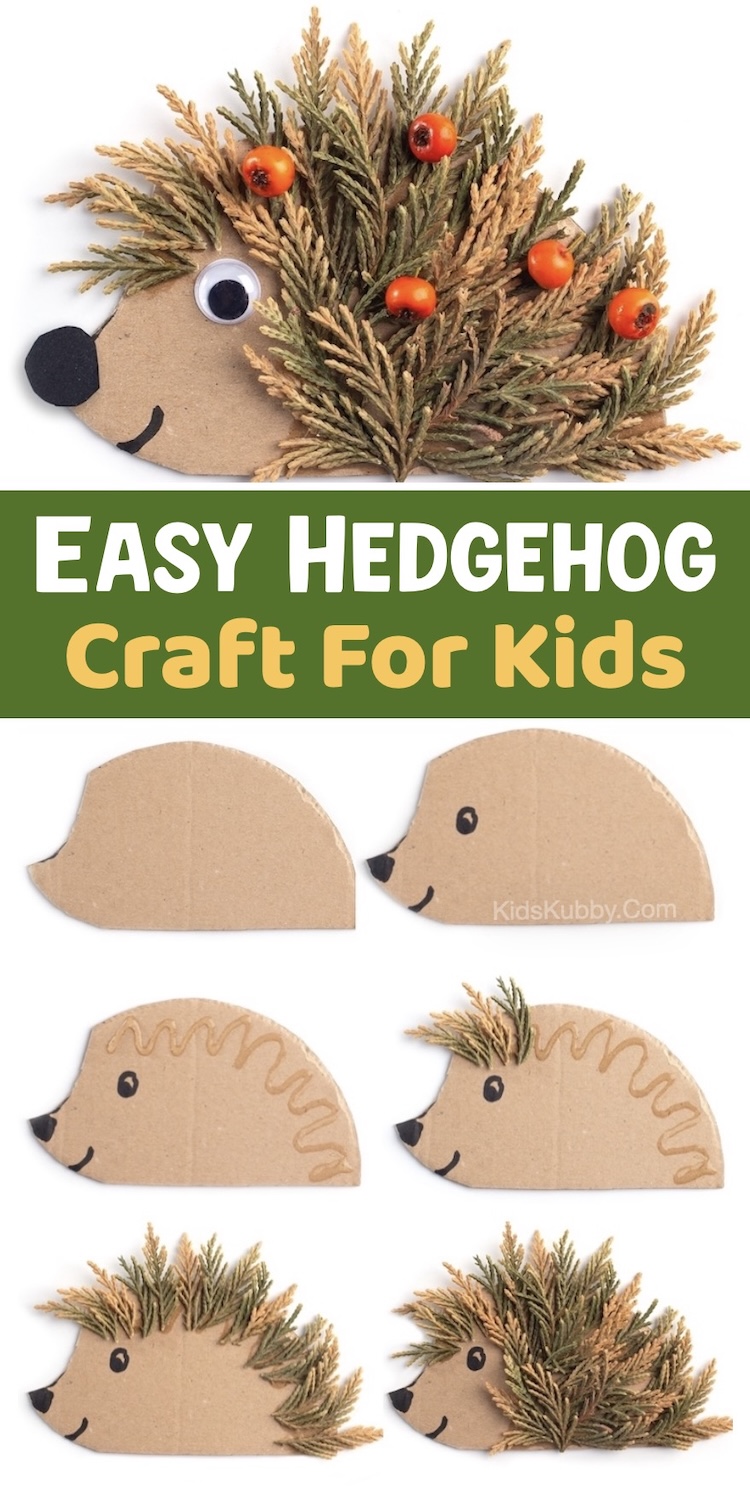 Step by step tutorial: how to make an adorable hedgehog craft with recycled materials and pine needles or leaves collected from your backyard. 