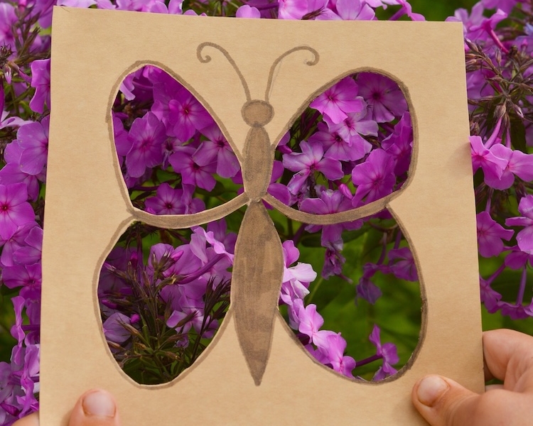 Check out this simple nature craft for preschoolers. Simple recycled butterfly cutouts used for nature explorations!