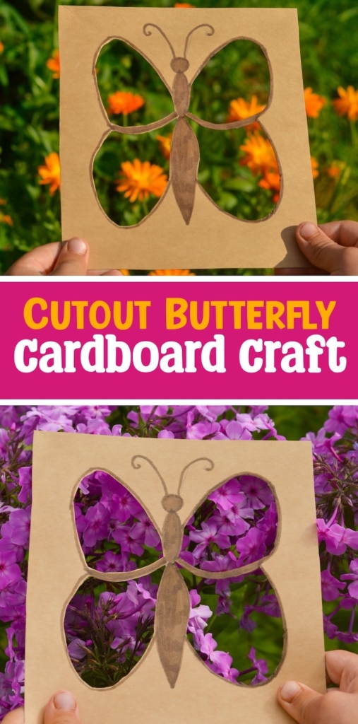 How cute is this recycled craft idea for kids? Let you little ones explore the outdoors with these cardboard nature butterflies.