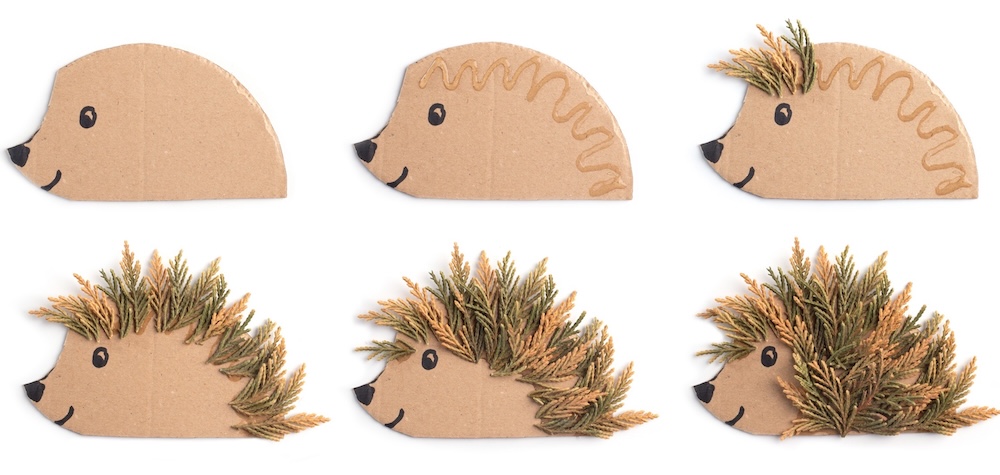 Easy and fun cardboard craft idea for kids using items found in nature.