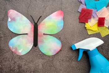 How to paint with bleeding tissue paper.