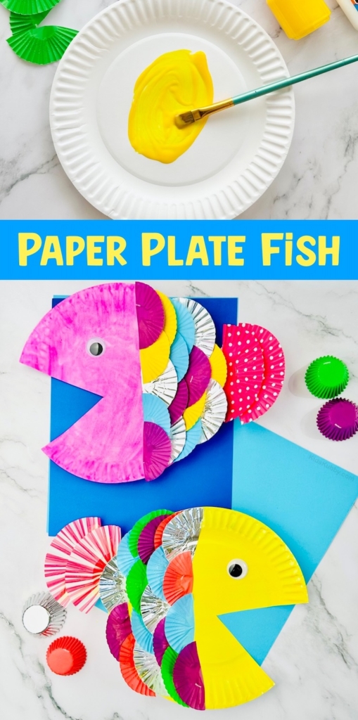 Easy and colorful paper plate fish craft for toddlers and preschoolers. An easy homeschool craft to make with kids.