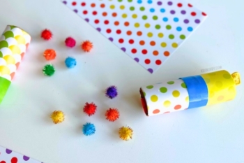 Ready, aim, fire! This fun recycled craft is perfect for painless pom pom battles with your kids.
