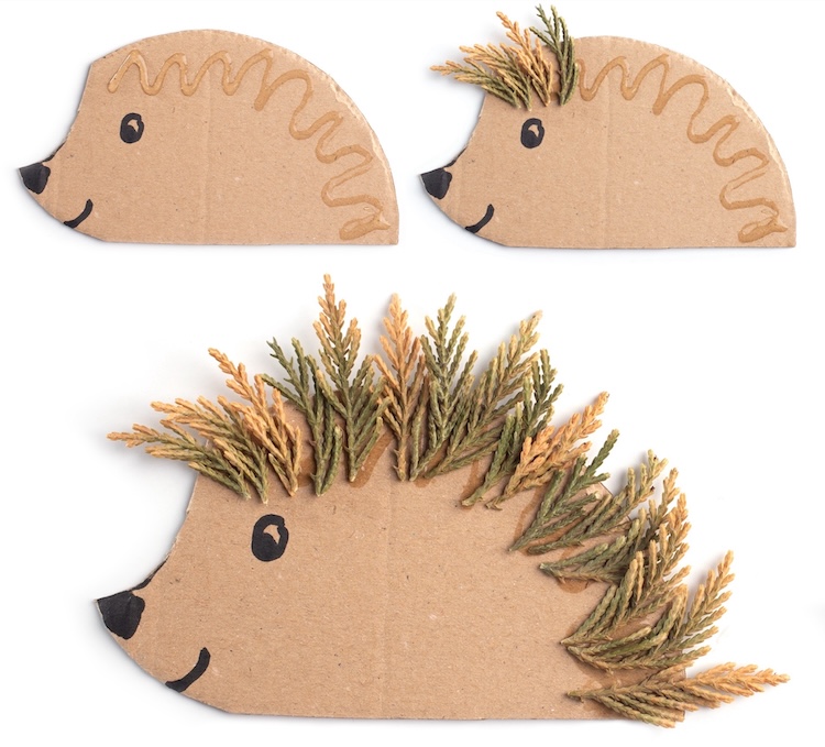 Create an adorable cardboard hedgehog with a few simple supplies.