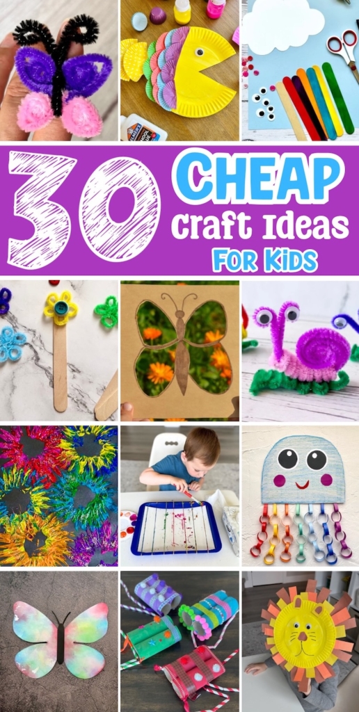 Here is a list of the best cheap craft ideas for kids ever! these crafts are budget friendly, fun, and easy for kids to make on their own. The perfect way to keep kids entertained while sparking their creativity. 