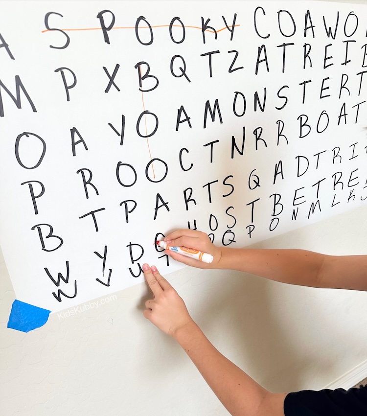 Check out this fun Giant sized halloween word search made for older kids. Cheap and fun halloween game for kids.