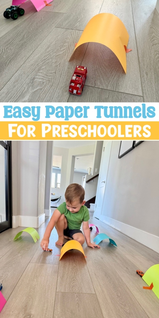 Do this one simple activity and keep your kids entertained for hours. That's right, grab some paper and tape and create an indoor game for kids that will keep them out of your hair. It's cheap and easy fun for toddlers and preschoolers. 