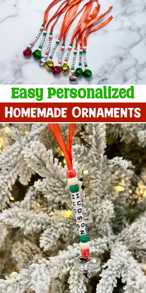 Easy personalized homemade ornaments for toddlers and preschoolers. The perfect holiday party activity for kids.