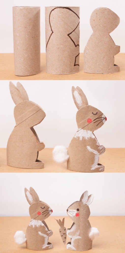 This toilet paper roll bunny DIY is a cute way to reuse cardboard tubes. Kids will love making their own little spring bunny. Ideal for preschool, kindergarten, or Easter projects.