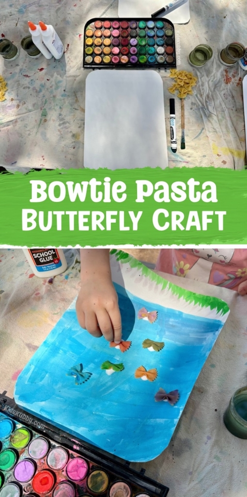 Are you looking for an easy craft idea for spring time? Check out this bowtie noodle butterfly craft using cheap household supplies. This fun craft idea is perfect for springtime and it makes a great outdoor activity for classrooms and homeschool groups.