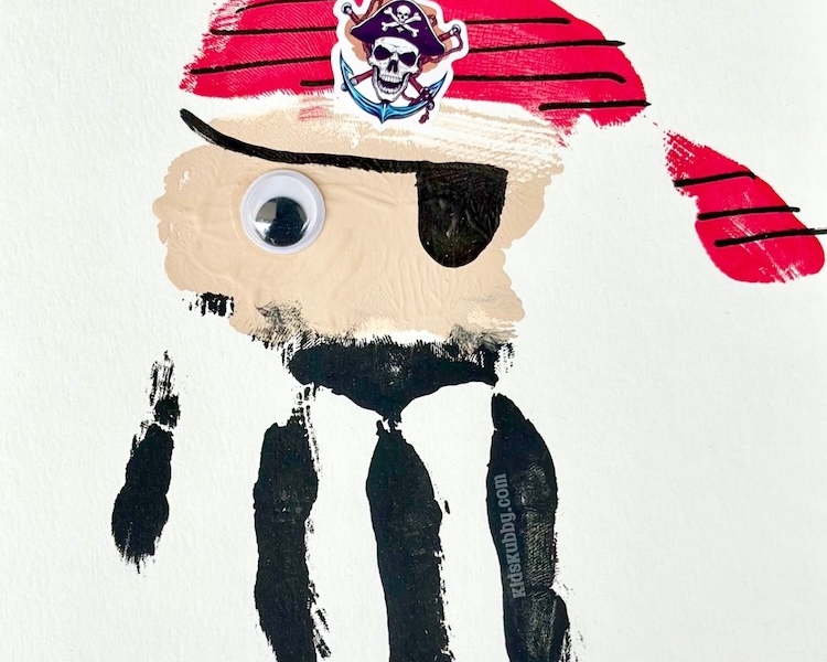 This may be the perfect craft idea for a pirate themed birthday party. Handprint pirates are easy to make with just a few simple craft supplies. Kids will love this easy art project at your next birthday party or sleepover.
