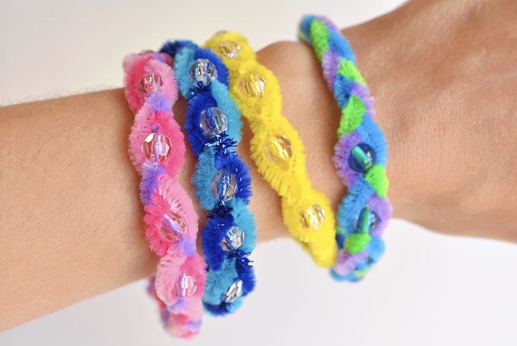 Fuzzy Pipe Cleaner Bracelets Craft 