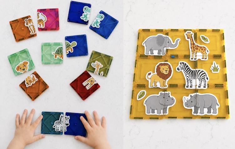How to make puzzles for preschool age kids and toddlers using stickers. 