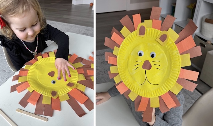 How to make a lion mask with paper plates.