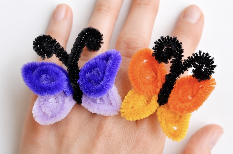 A fun and easy spring time craft for girls to make-- DIY butterfly rings.