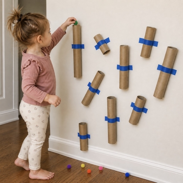 Easy at home activities for toddlers using supplies you already have at home. Cheap and fun games and boredom busters for kids ages 1-3.