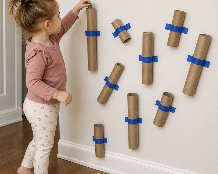 Easy at home activities for toddlers using supplies you already have at home. Cheap and fun games and boredom busters for kids ages 1-3.
