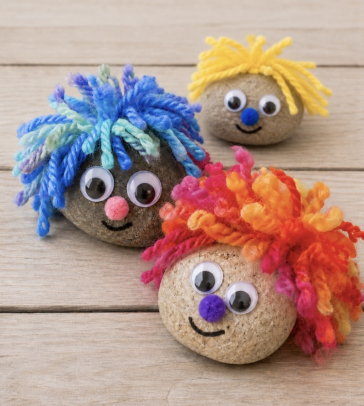 Easy pet rock ideas for kids to make when bored at home. A cheap and simple project that won't cost any money.